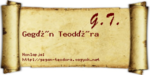 Gegán Teodóra névjegykártya